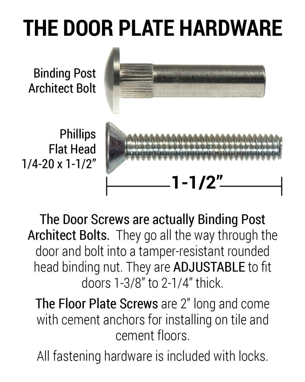 Hands Free Door Opener – Bolts Included Works with: Metal, Steel, Aluminum, Wood Doors up to 1-3/4” Thick 