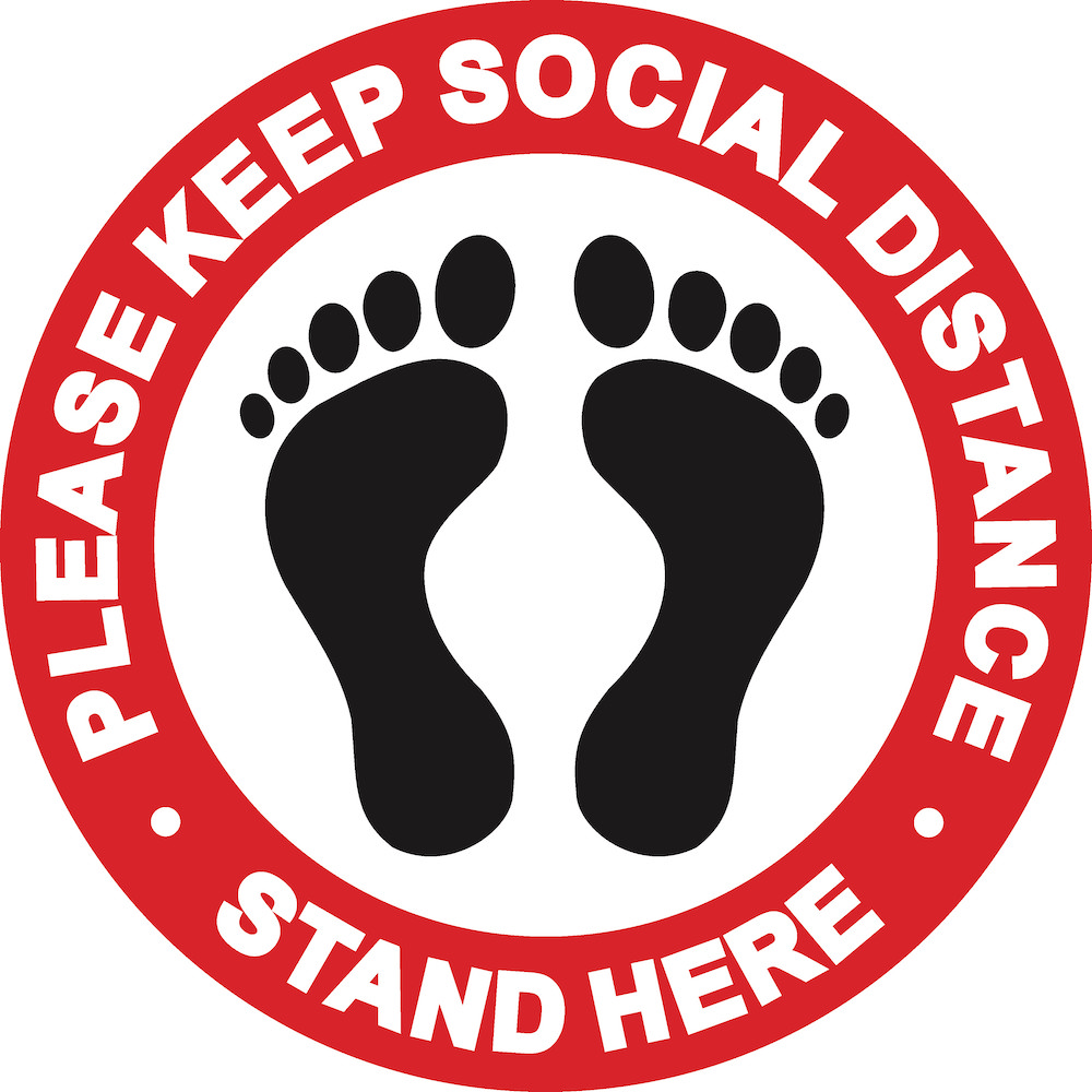 CO-VID KEEP YOUR DISTANCE Shop SIGN Vinyl Round Sticker SOCIAL DISTANCING 