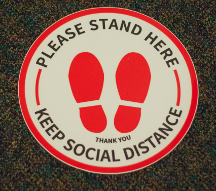 STAND HERE 12" Social Distancing Floor Sticker 350mm