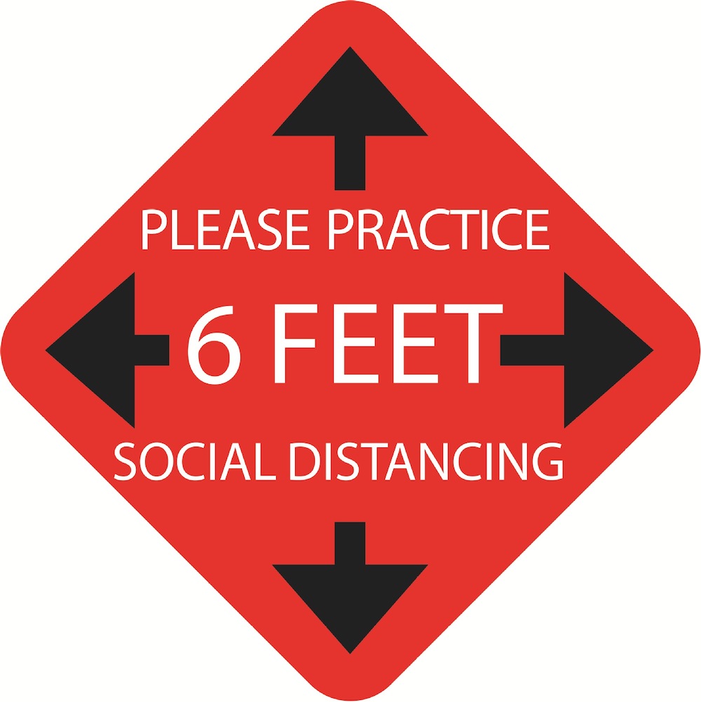 10 Pack Social Distancing Floor Stickers Decal Safety Signs Keep 6 Feet Distance 