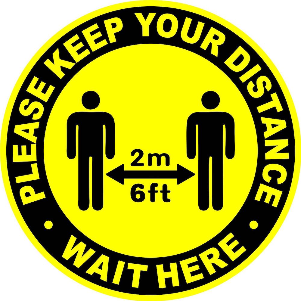 SOCIAL DISTANCING CO-VID KEEP YOUR DISTANCE SHOP WINDOW RED VINYL STICKER 