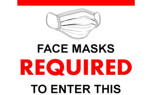 Poster Decal "Notice: Face Masks Required", 8.5" X 11" Rectangle (10 Pack)